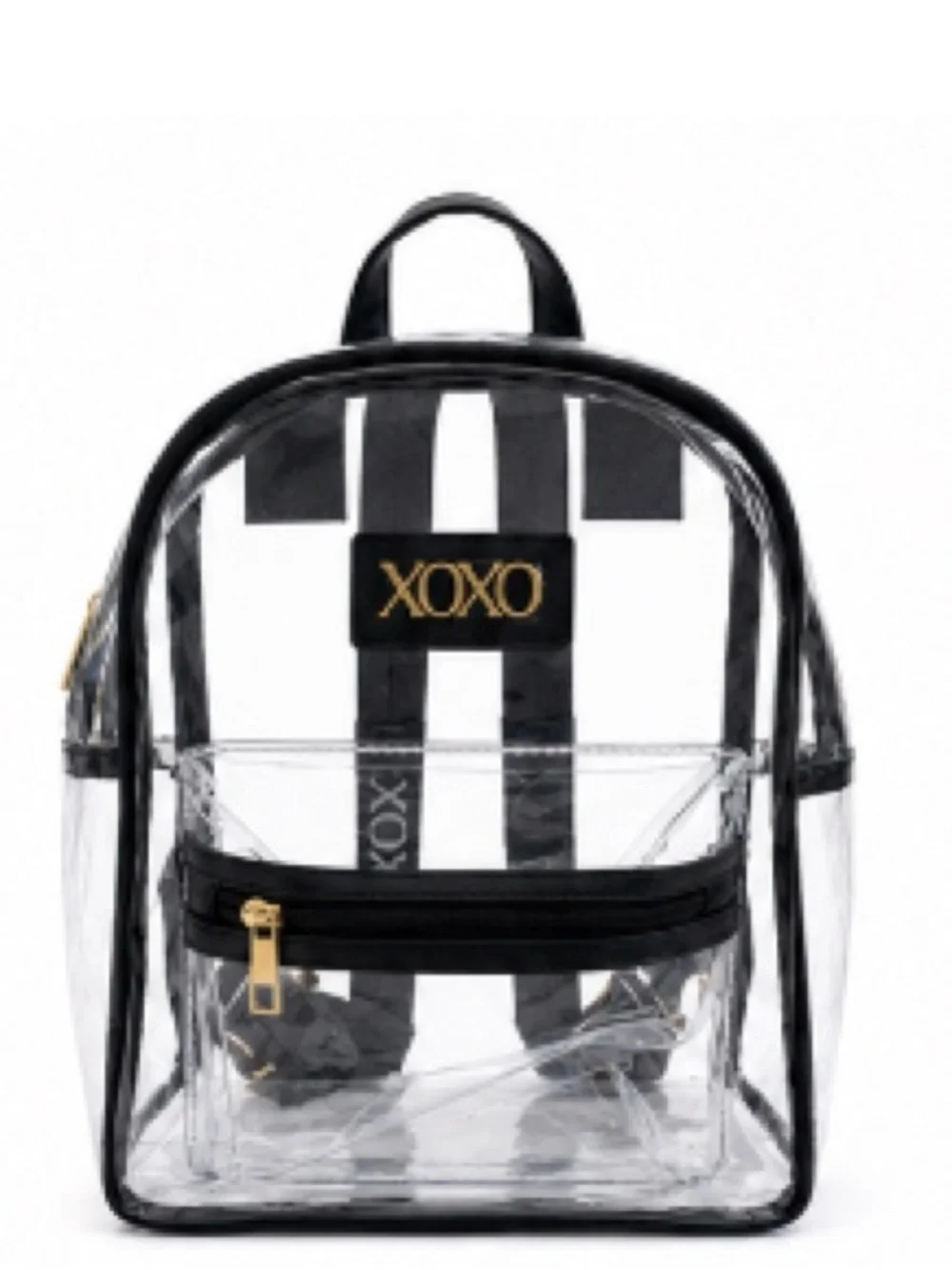 XOXO Clear Backpack – Black Trim & Gold Hardware